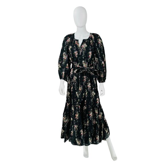 Tuckernuck Dresses & Skirts - Tuckernuck NEW Black Lyles Long Sleeve Printed Midi Dress Size M